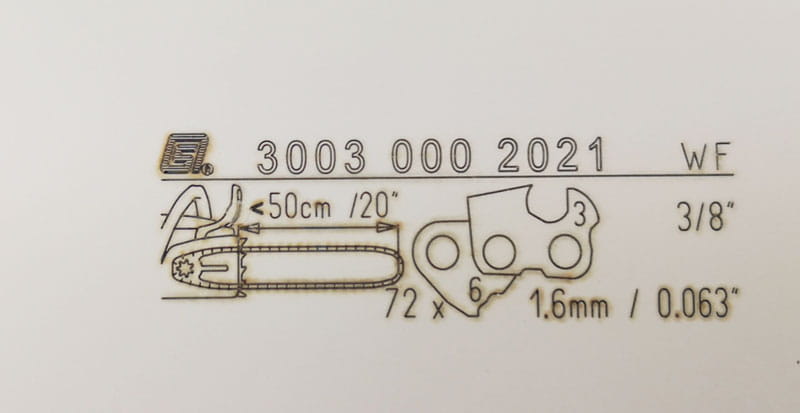 Oznaczenie prowadnicy STIHL Rollomatic E 63cm 3/8"